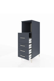 Kronos Dolap Tek Raflı 4 Çekmeceli 44x59x134 Antrasit-Antrasit