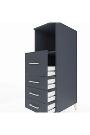 Kronos Dolap Tek Raflı 4 Çekmeceli 44x59x134 Antrasit-Antrasit