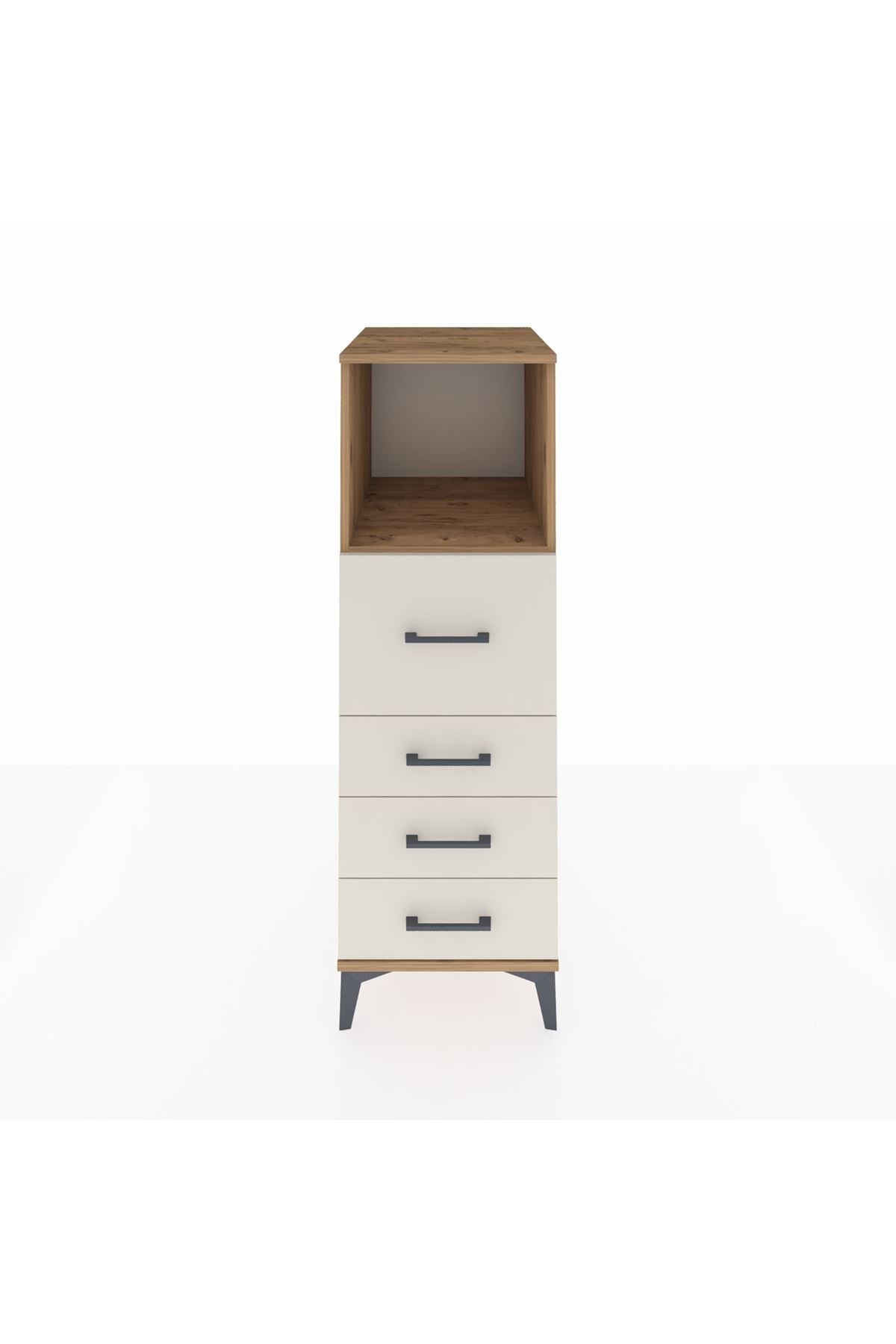 Kronos Dolap Tek Raflı 4 Çekmeceli 44x59x134 Çam-Aytaşı