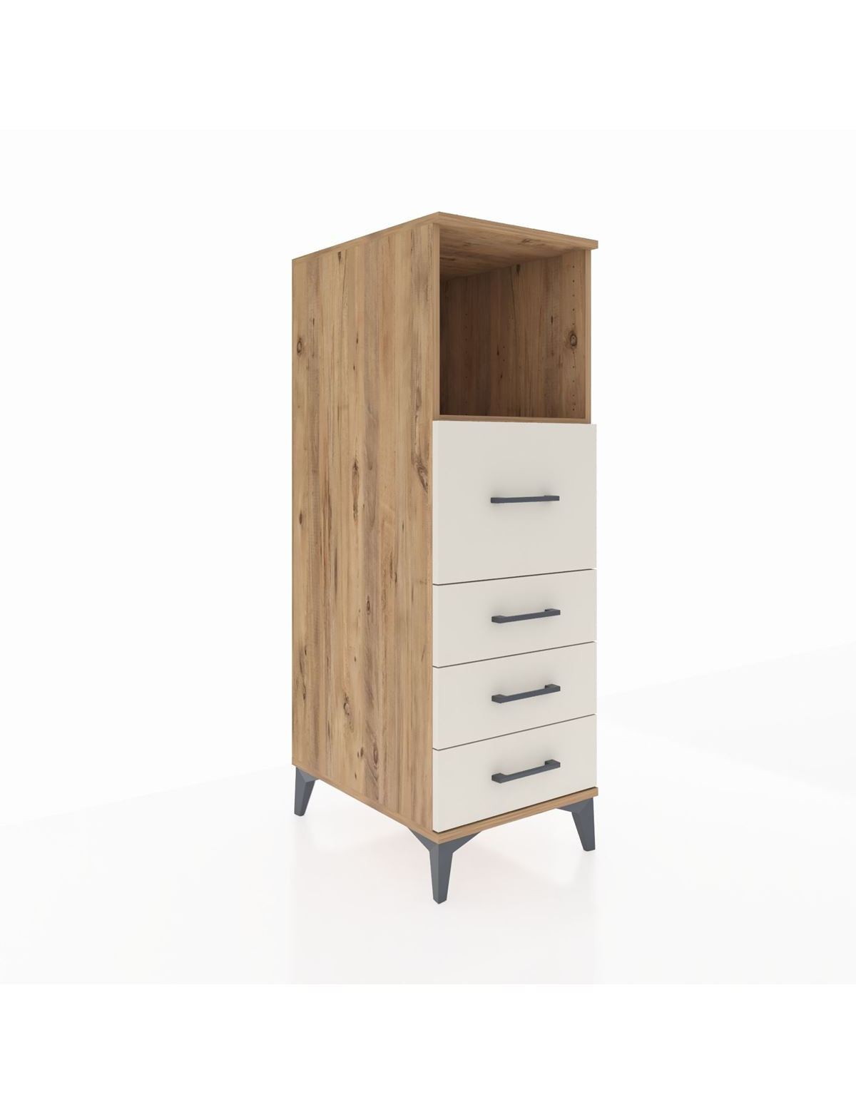 Kronos Dolap Tek Raflı 4 Çekmeceli 44x59x134 Çam-Aytaşı