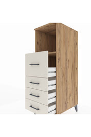Kronos Dolap Tek Raflı 4 Çekmeceli 44x59x134 Çam-Aytaşı