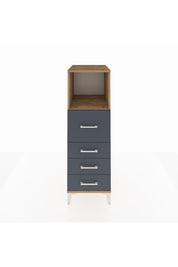 Kronos Dolap Tek Raflı 4 Çekmeceli 44x59x134 Çam-Antrasit