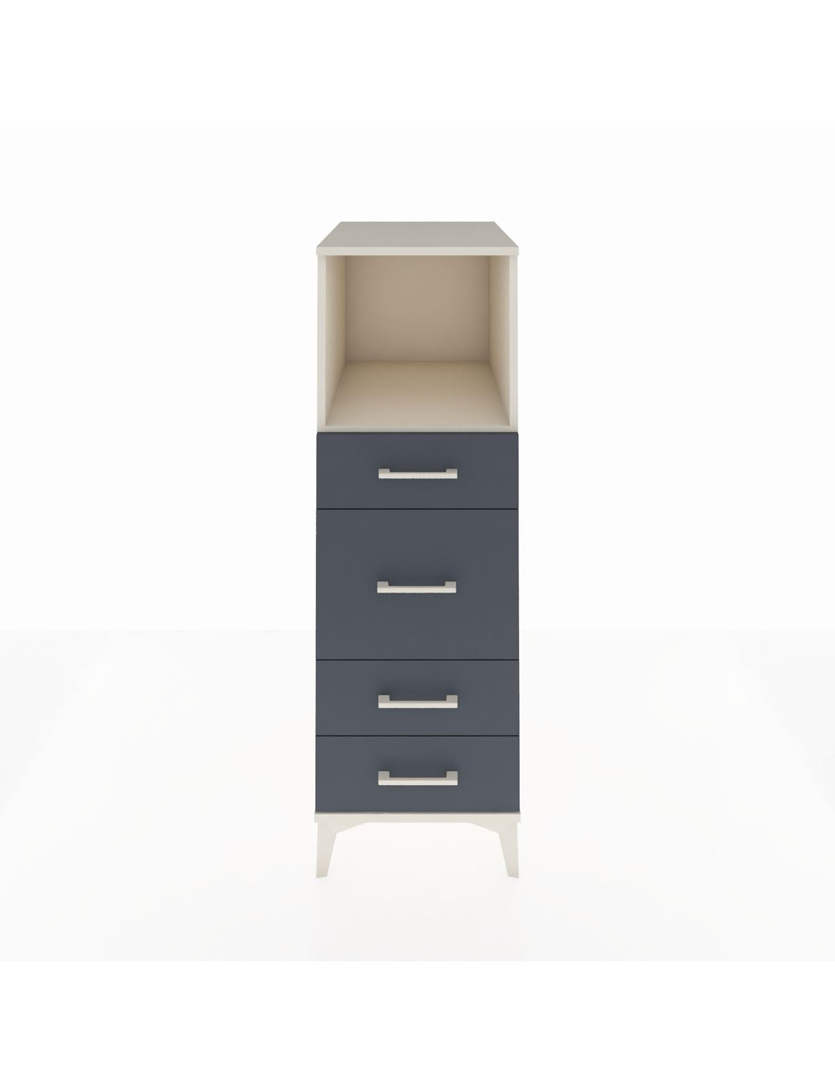 Kronos Dolap Tek Raflı 4 Çekmeceli 44x59x134 Aytaşı-Antrasit