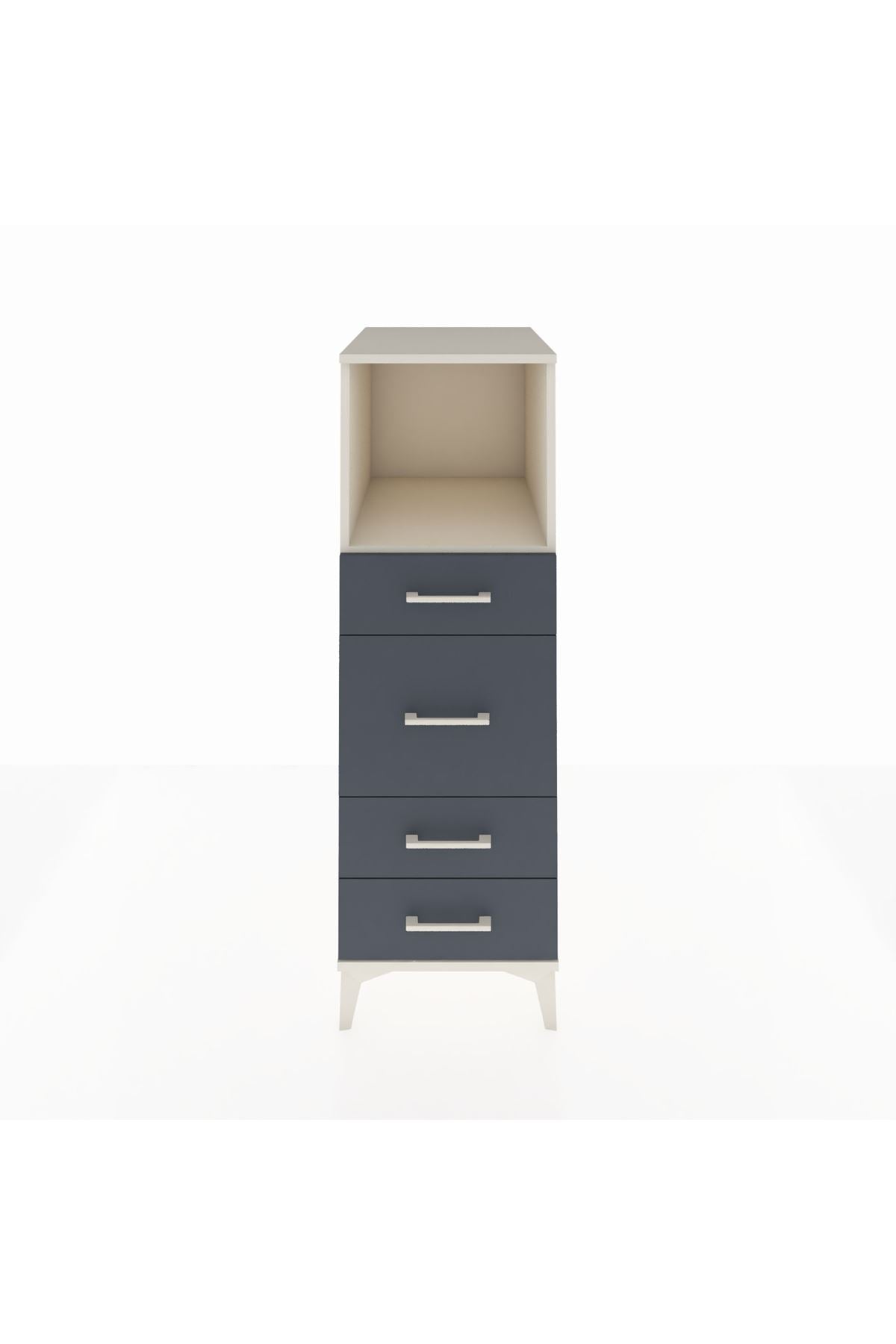 Kronos Dolap Tek Raflı 4 Çekmeceli 44x59x134 Aytaşı-Antrasit