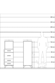Kronos Dolap Tek Raflı 4 Çekmeceli 44x59x134 Aytaşı-Antrasit