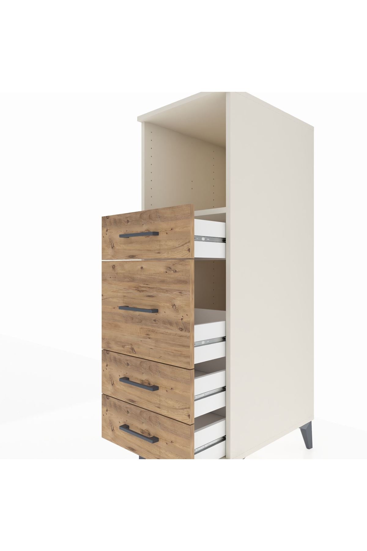 Kronos Dolap Tek Raflı 4 Çekmeceli 44x59x134 Aytaşı-Çam