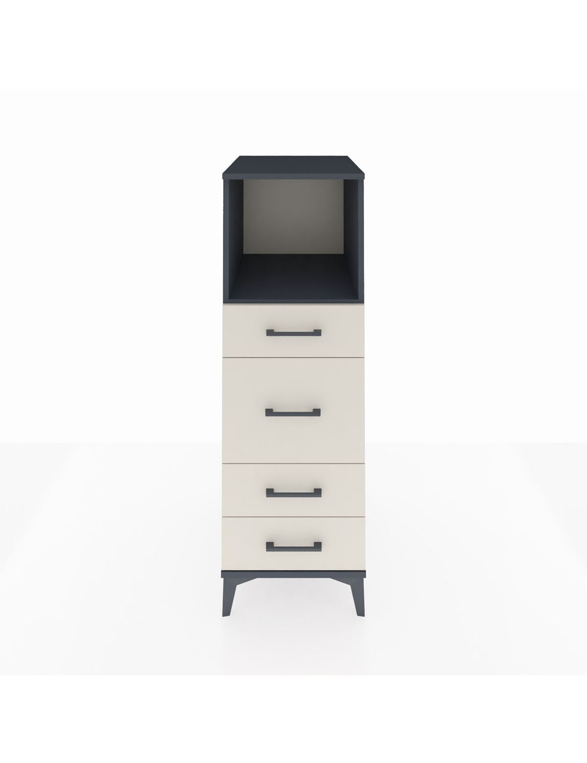 Kronos Dolap Tek Raflı 4 Çekmeceli 44x59x134 Antrasit-Aytaşı