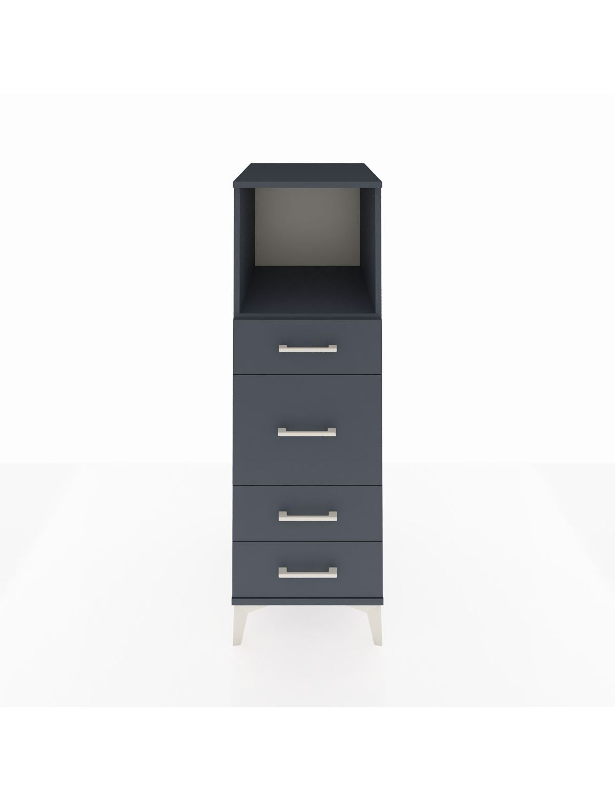 Kronos Dolap Tek Raflı 4 Çekmeceli 44x59x134 Antrasit-Antrasit