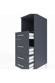 Kronos Dolap Tek Raflı 4 Çekmeceli 44x59x134 Antrasit-Antrasit