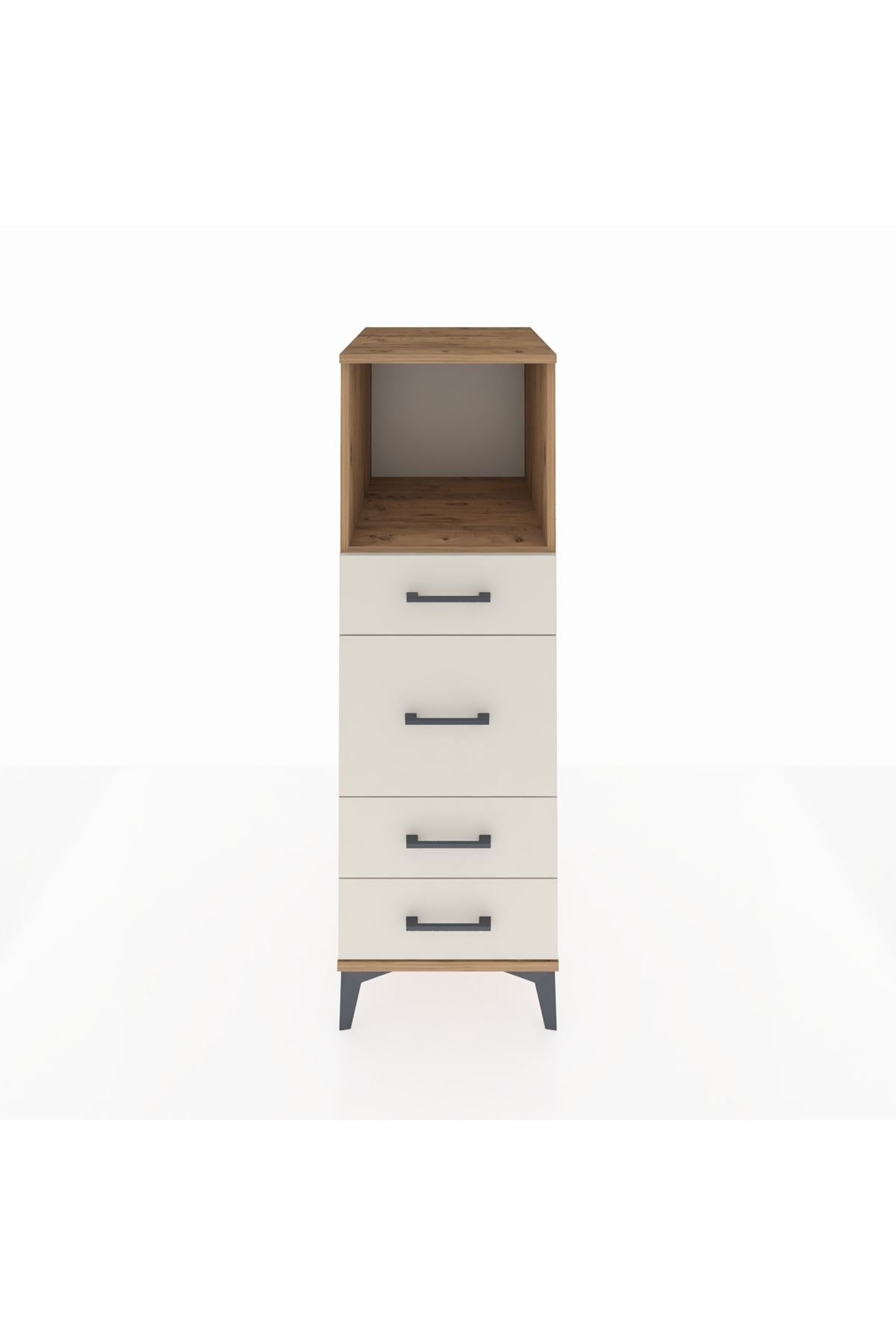 Kronos Dolap Tek Raflı 4 Çekmeceli 44x59x134 Çam-Aytaşı