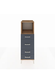 Kronos Dolap Tek Raflı 4 Çekmeceli 44x59x134 Çam-Antrasit