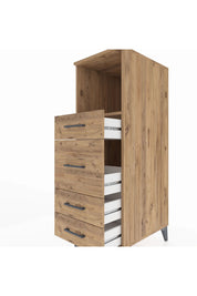Kronos Dolap Tek Raflı 4 Çekmeceli 44x59x134 Çam-Çam