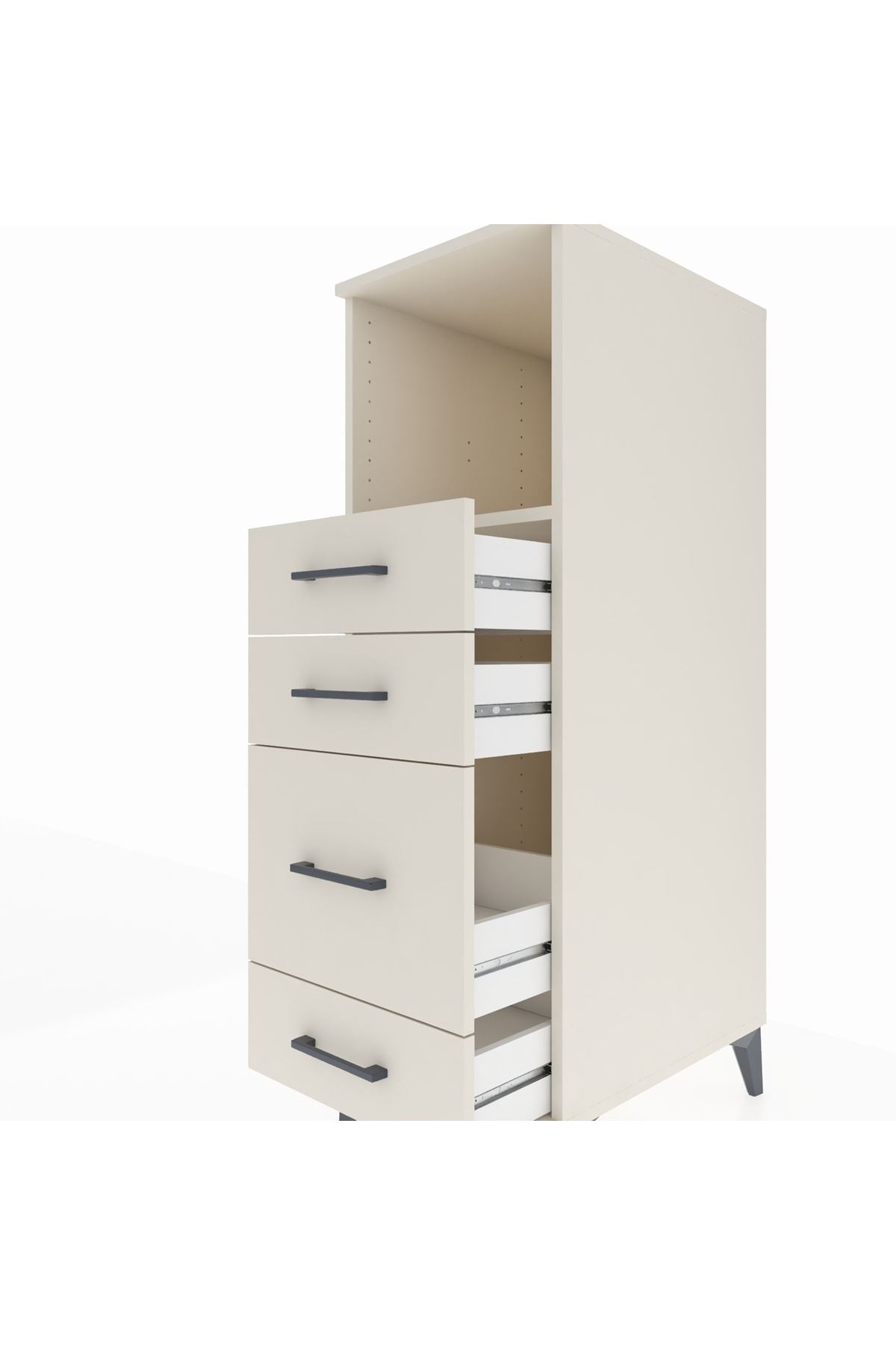 Kronos Dolap Tek Raflı 4 Çekmeceli 44x59x134 Aytaşı-Aytaşı