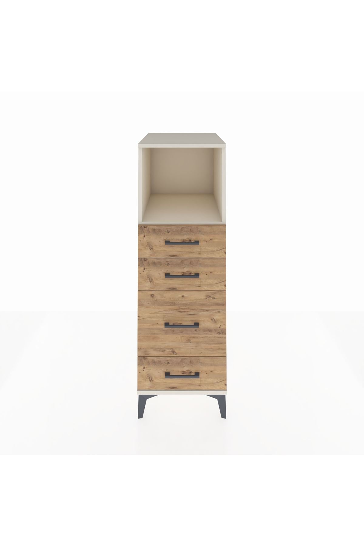 Kronos Dolap Tek Raflı 4 Çekmeceli 44x59x134 Aytaşı-Çam