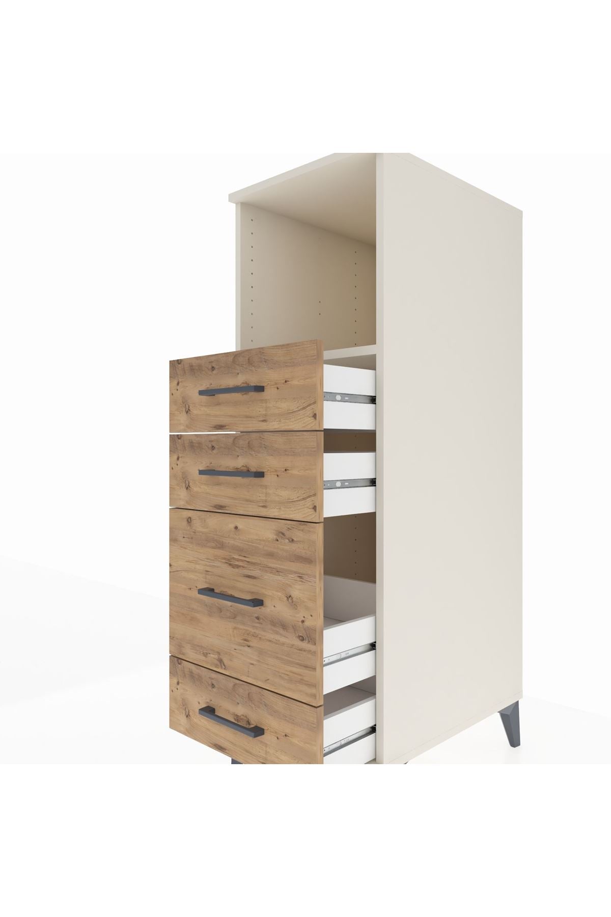 Kronos Dolap Tek Raflı 4 Çekmeceli 44x59x134 Aytaşı-Çam