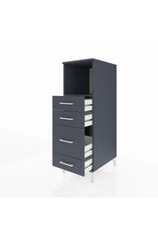 Kronos Dolap Tek Raflı 4 Çekmeceli 44x59x134 Antrasit-Antrasit