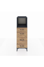 Kronos Dolap Tek Raflı 4 Çekmeceli 44x59x134 Antrasit-Çam