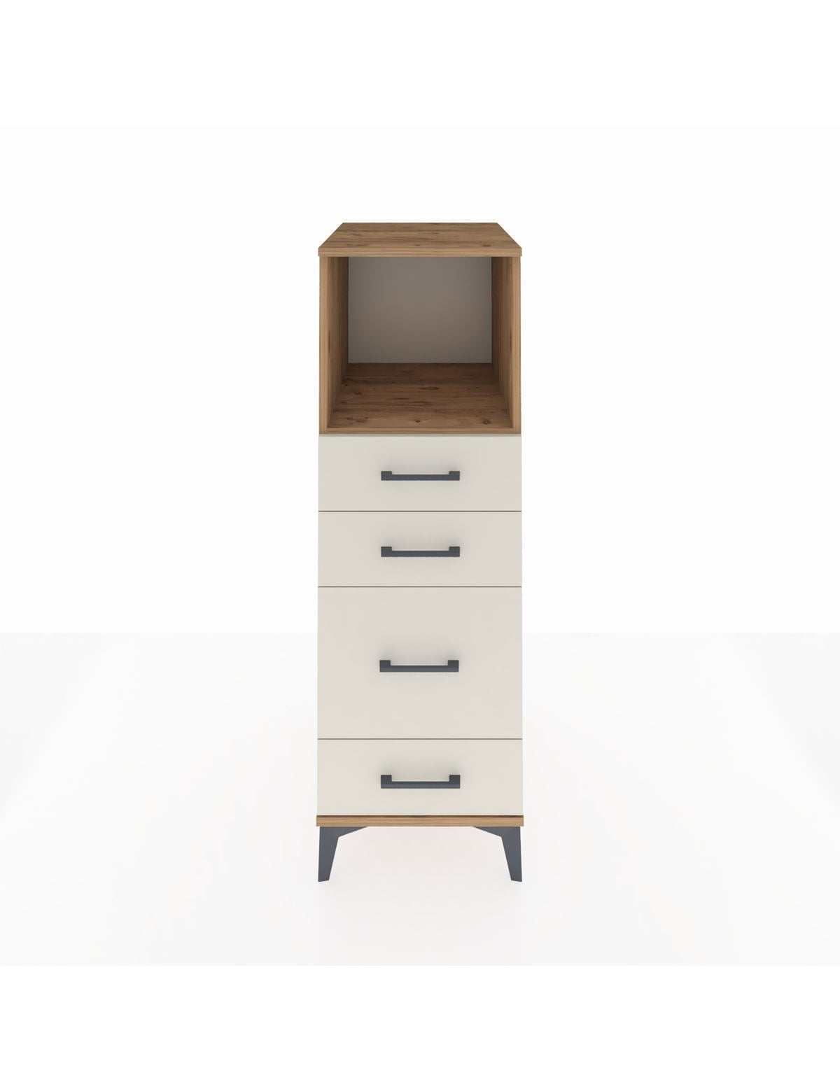 Kronos Dolap Tek Raflı 4 Çekmeceli 44x59x134 Çam-Aytaşı