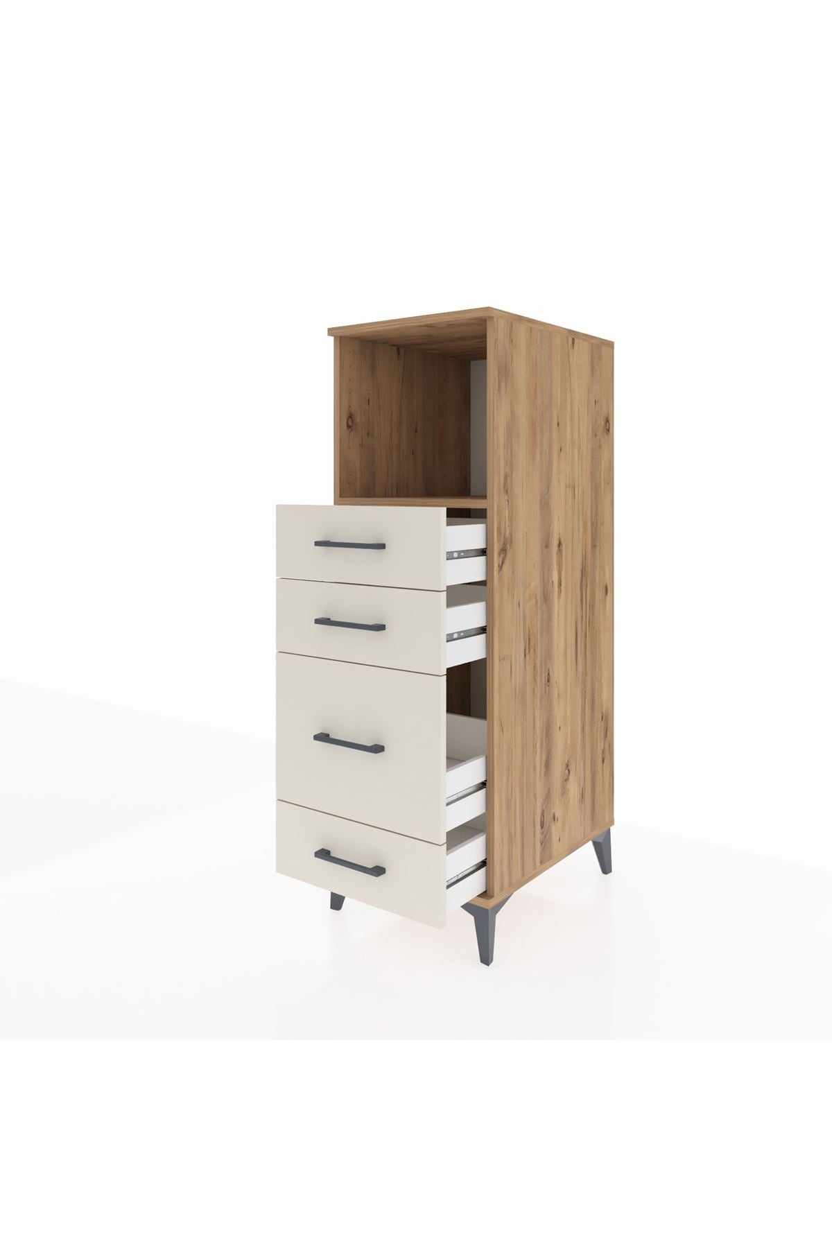 Kronos Dolap Tek Raflı 4 Çekmeceli 44x59x134 Çam-Aytaşı