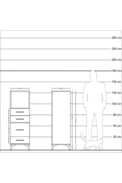 Kronos Dolap Tek Raflı 4 Çekmeceli 44x59x134 Çam-Aytaşı