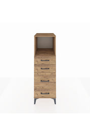 Kronos Dolap Tek Raflı 4 Çekmeceli 44x59x134 Çam-Çam