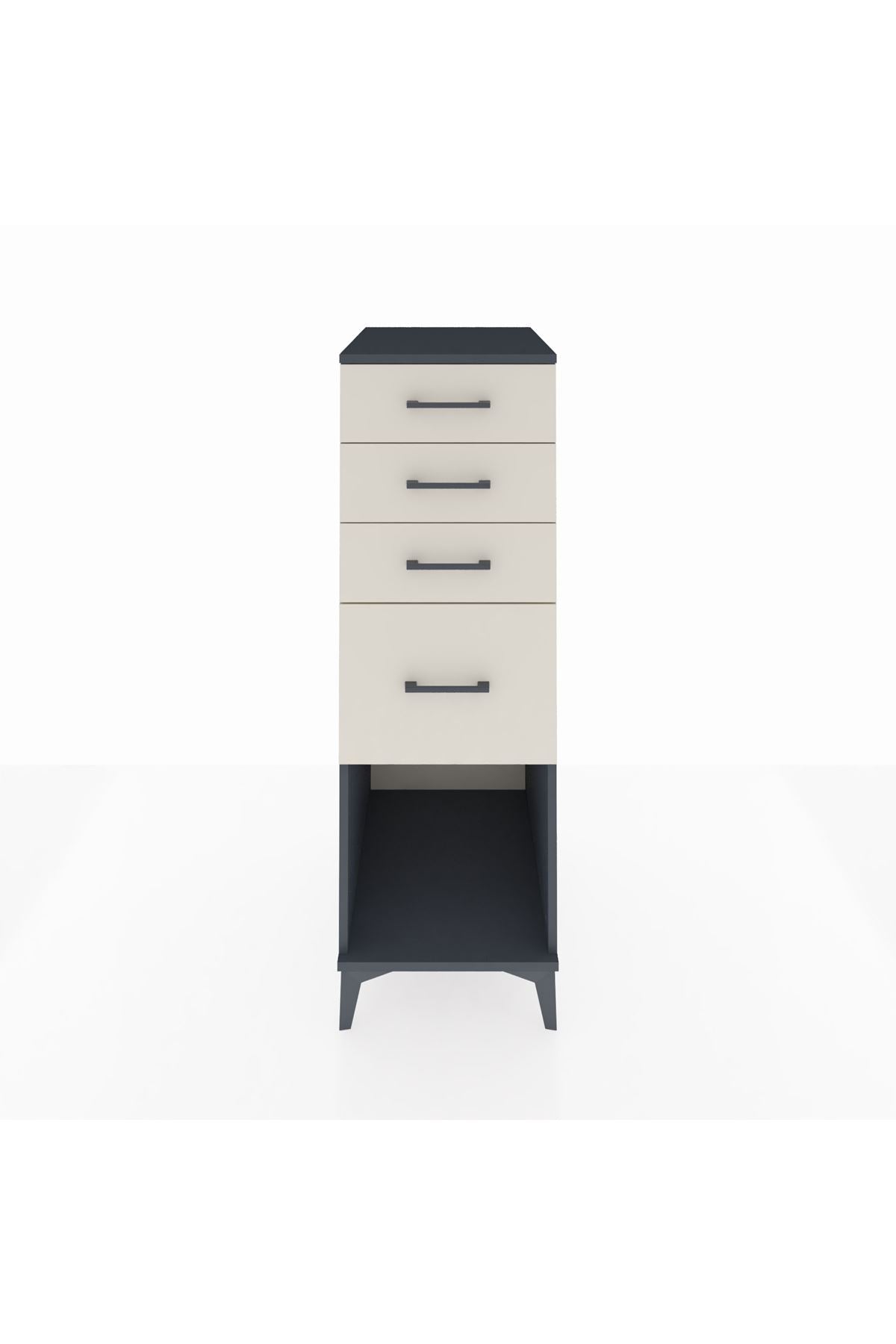 Kronos Dolap 4 Çekmeceli 44x59x134 Antrasit-Aytaşı
