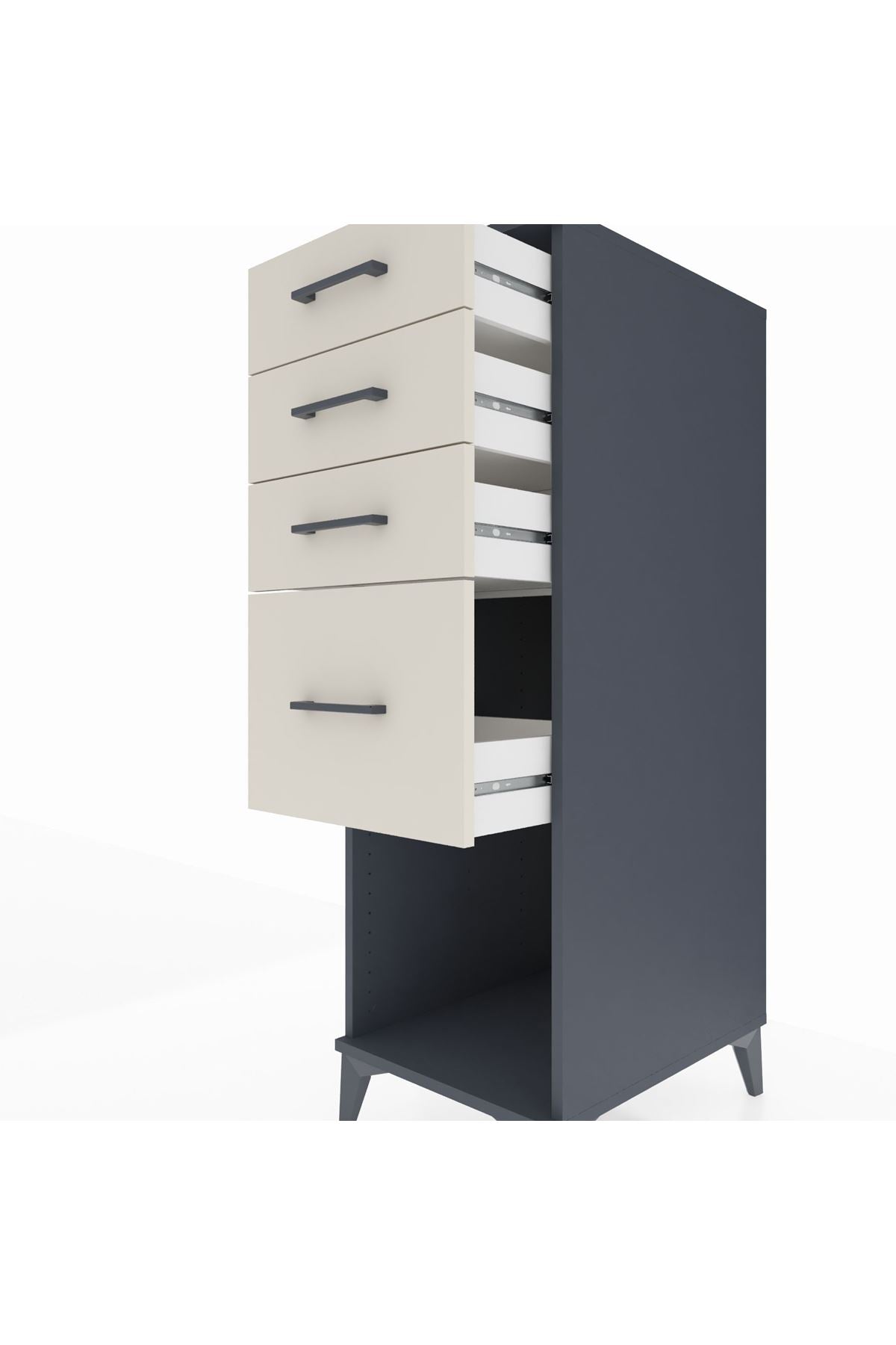 Kronos Dolap 4 Çekmeceli 44x59x134 Antrasit-Aytaşı