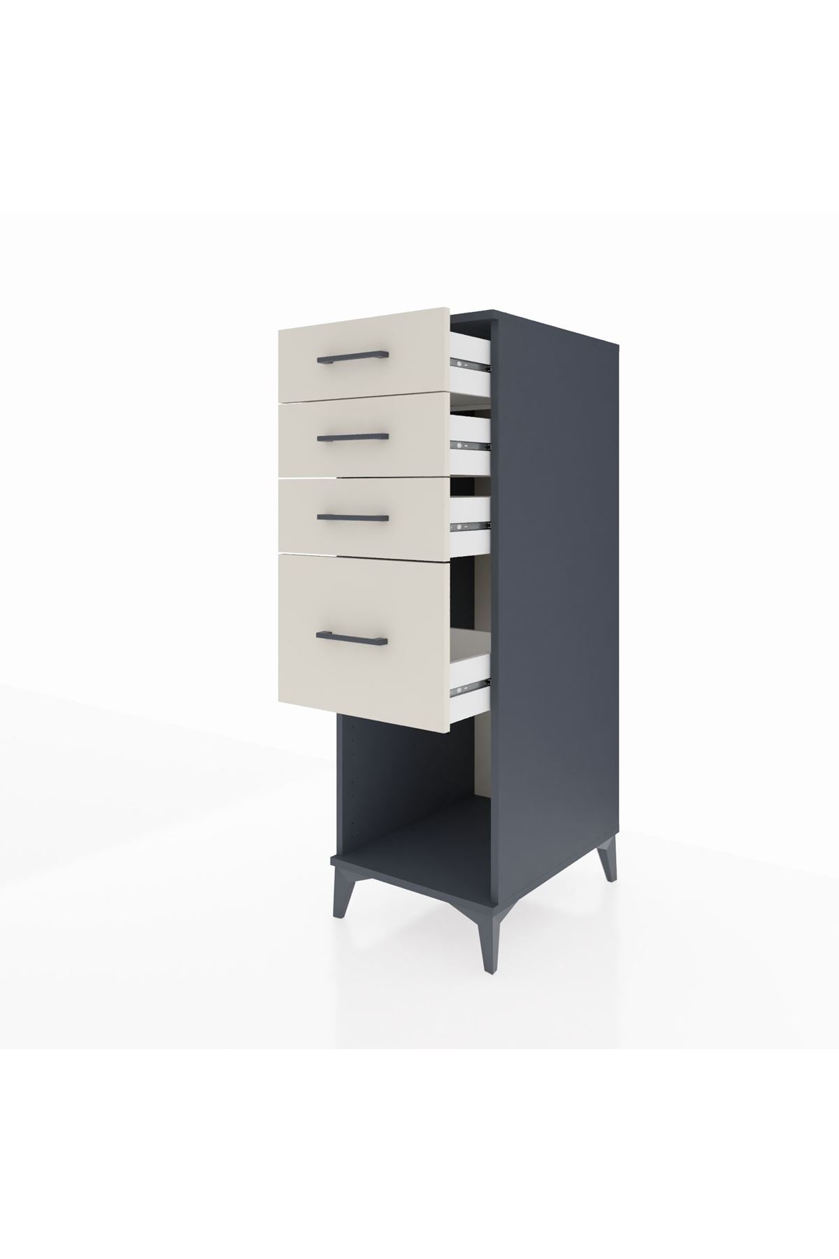 Kronos Dolap 4 Çekmeceli 44x59x134 Antrasit-Aytaşı
