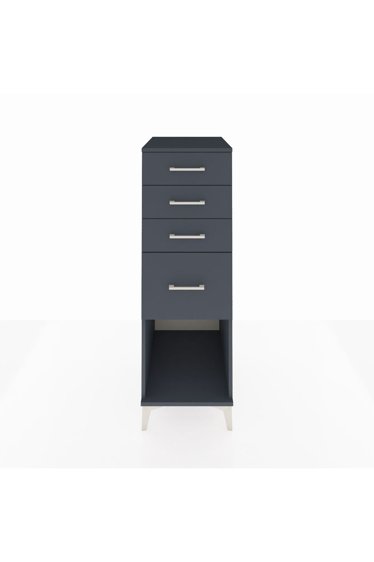 Kronos Dolap 4 Çekmeceli 44x59x134 Antrasit-Antrasit