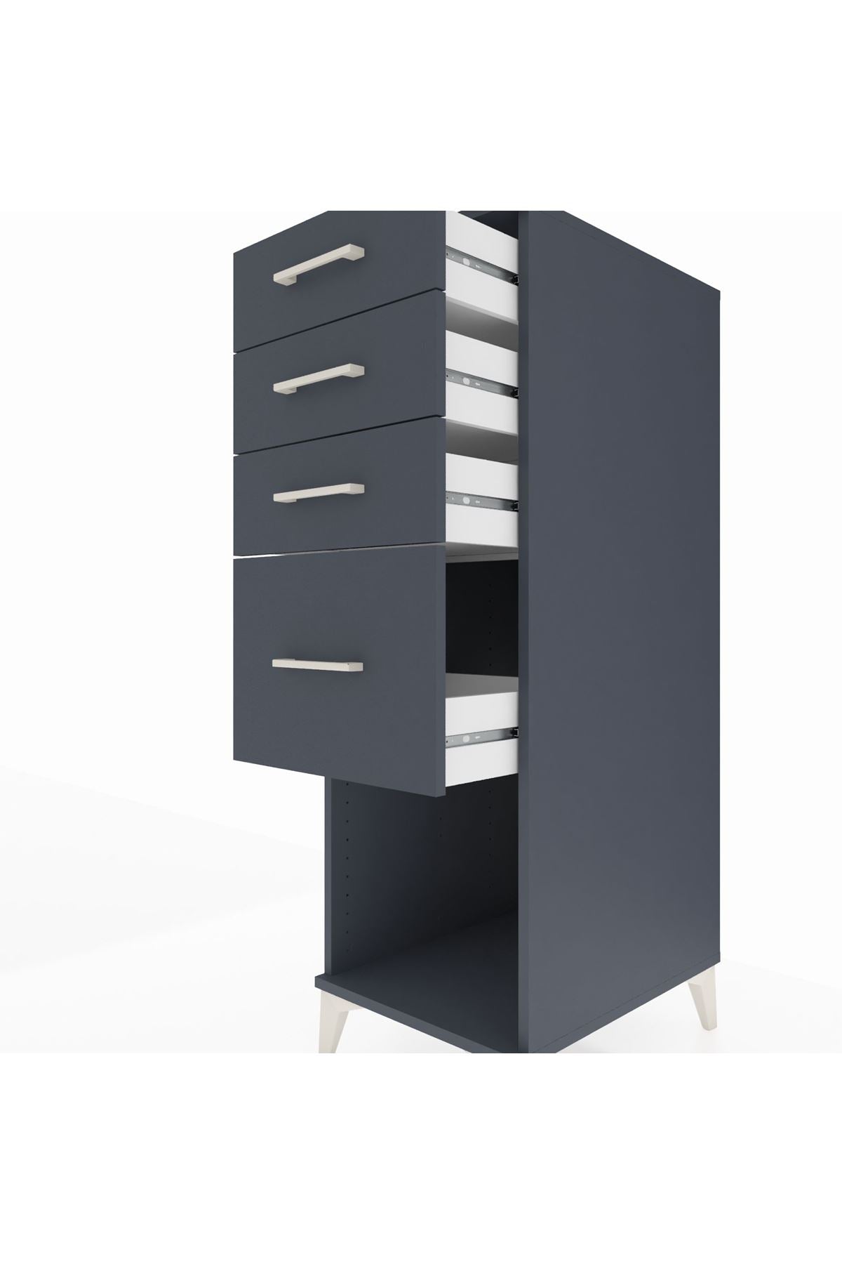 Kronos Dolap 4 Çekmeceli 44x59x134 Antrasit-Antrasit