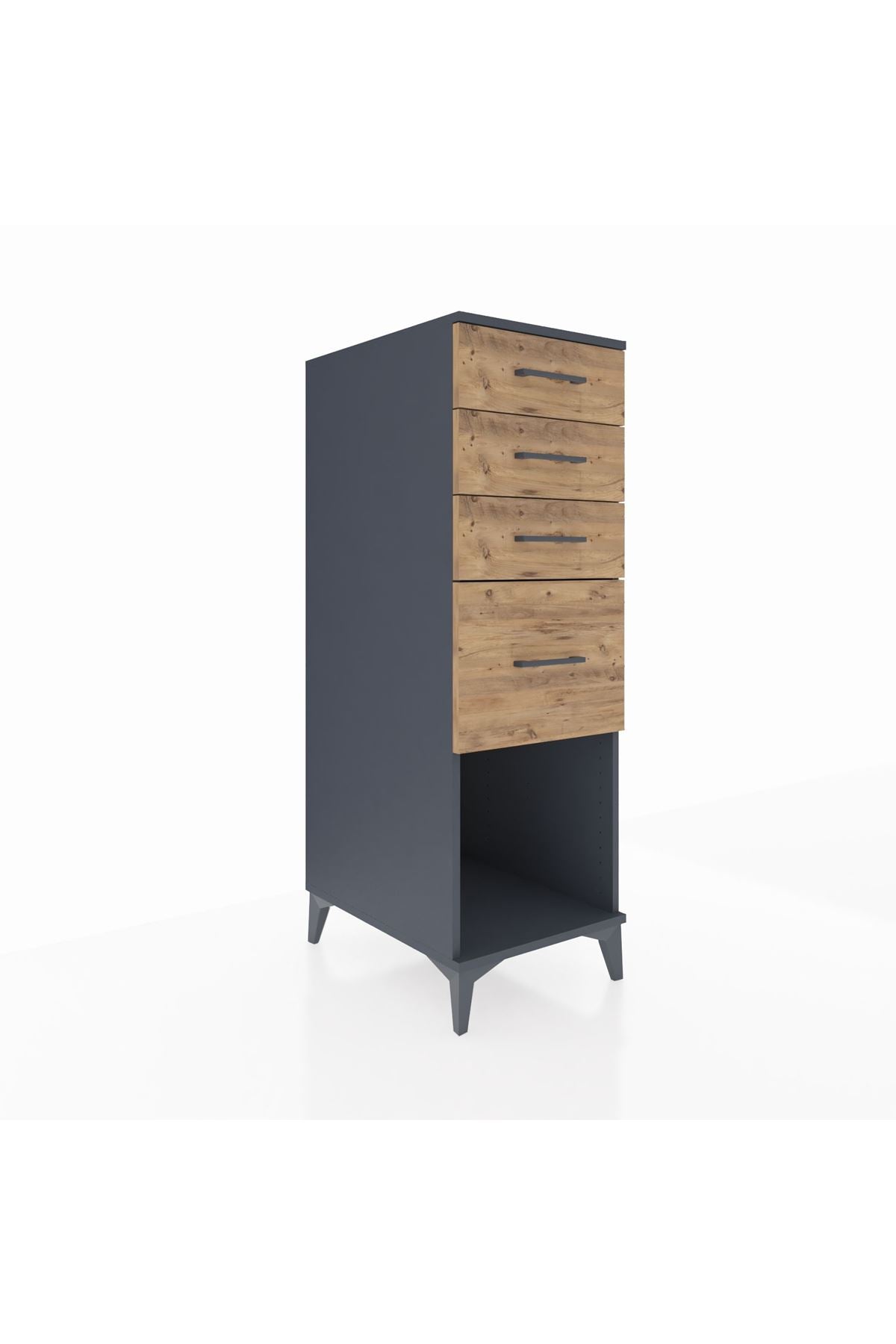 Kronos Dolap 4 Çekmeceli 44x59x134 Antrasit-Çam