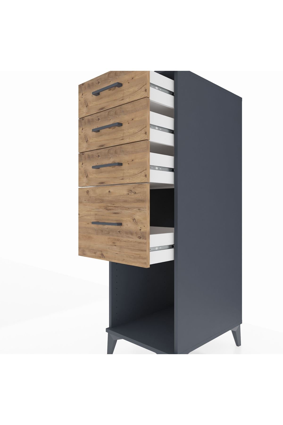 Kronos Dolap 4 Çekmeceli 44x59x134 Antrasit-Çam