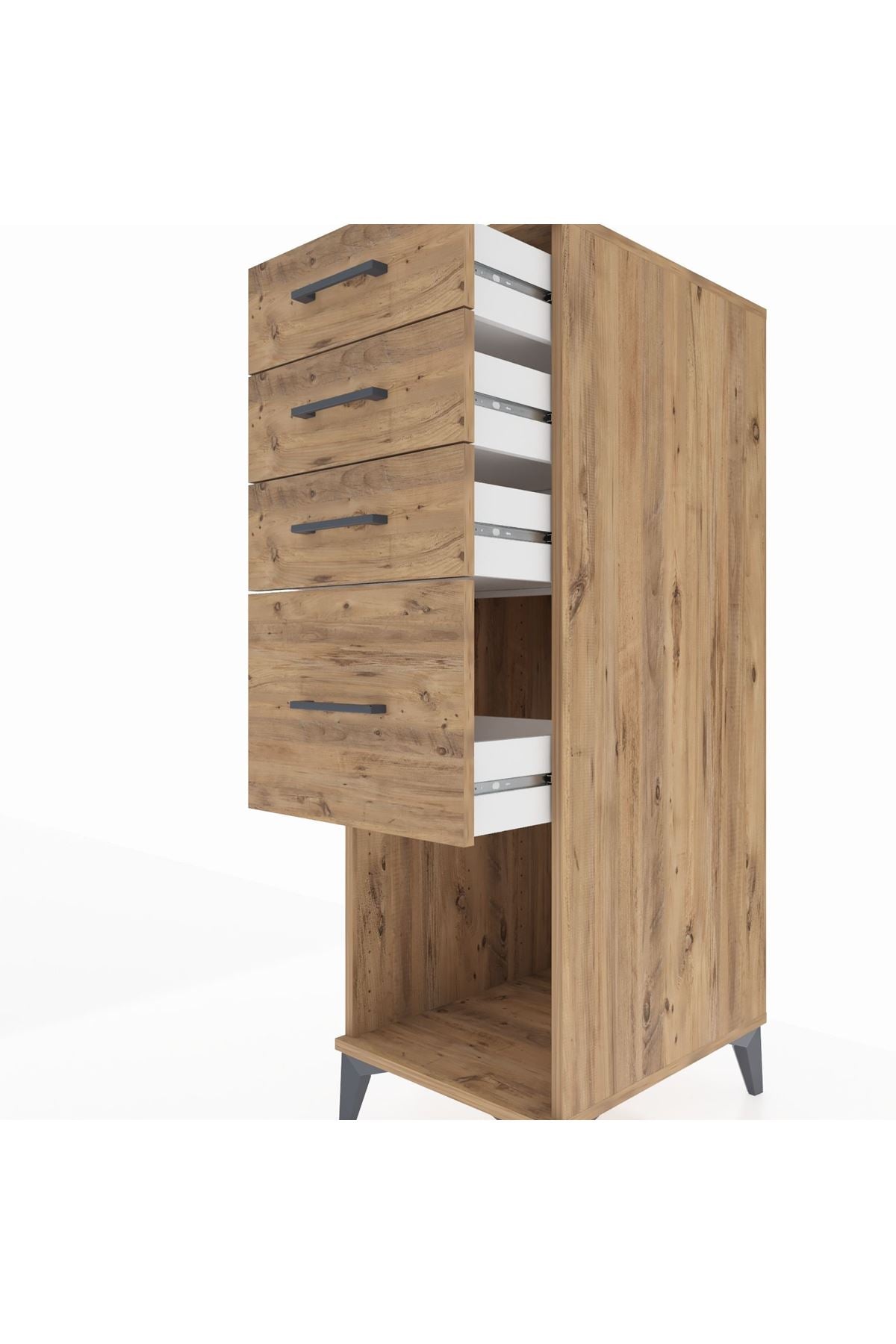 Kronos Dolap 4 Çekmeceli 44x59x134 Çam-Çam