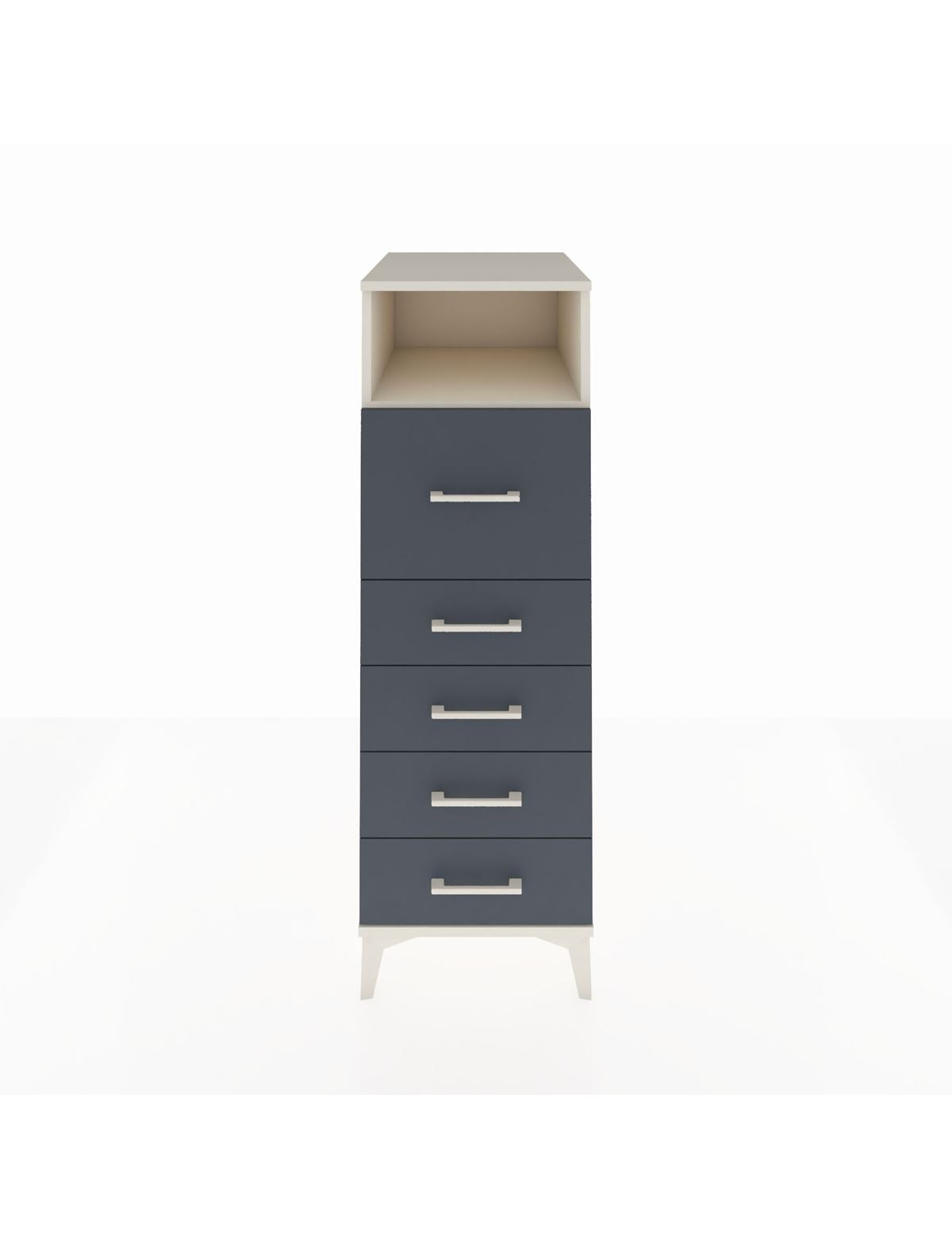 Kronos Dolap Tek Raflı 5 Çekmeceli 44x59x134 Aytaşı-Antrasit