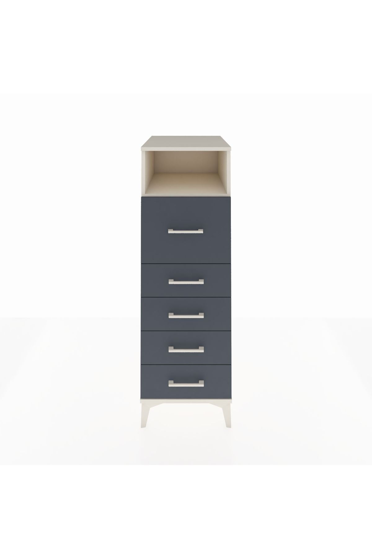 Kronos Dolap Tek Raflı 5 Çekmeceli 44x59x134 Aytaşı-Antrasit