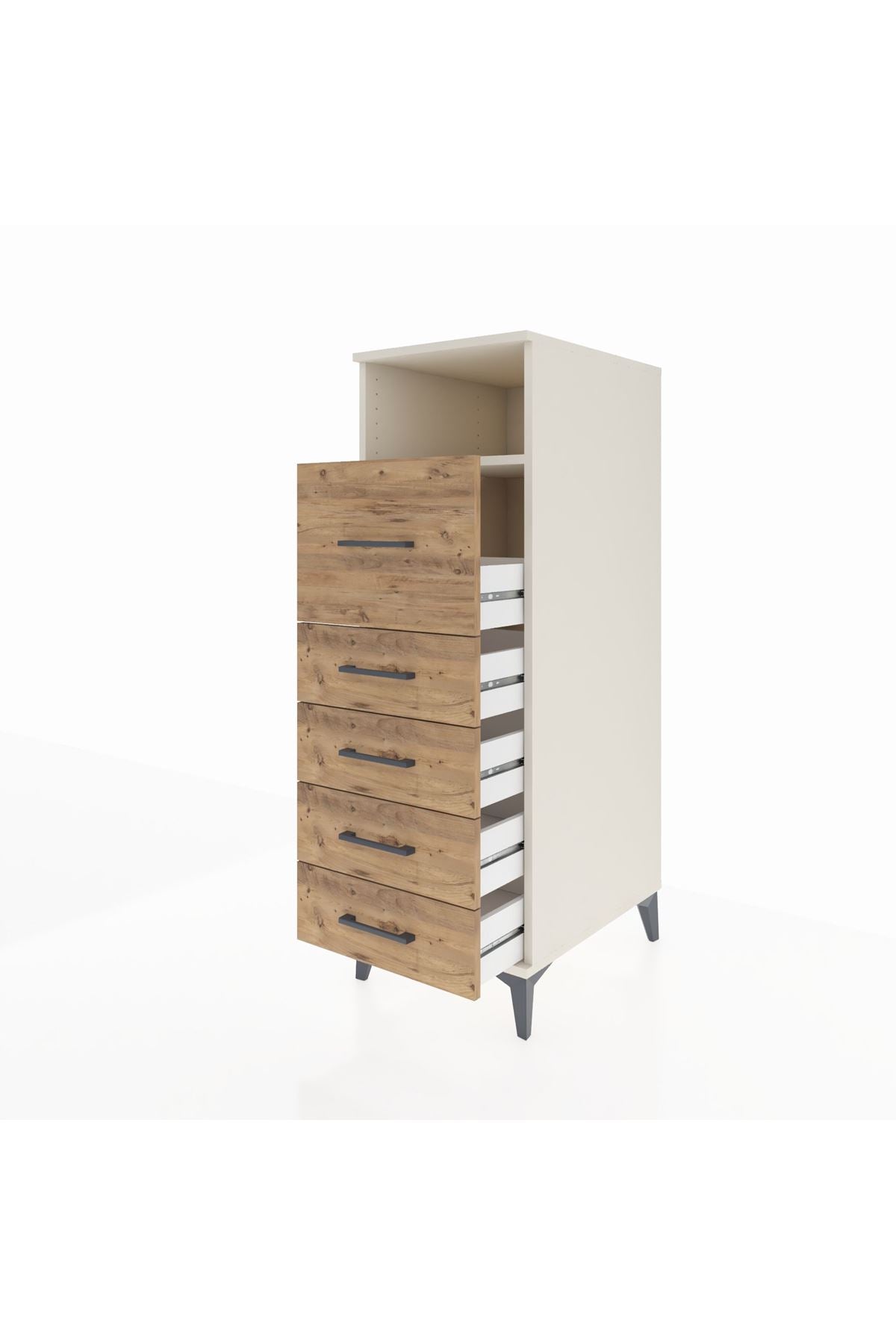 Kronos Dolap Tek Raflı 5 Çekmeceli 44x59x134 Aytaşı-Çam