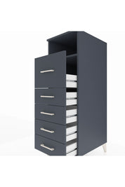 Kronos Dolap Tek Raflı 5 Çekmeceli 44x59x134 Antrasit-Antrasit