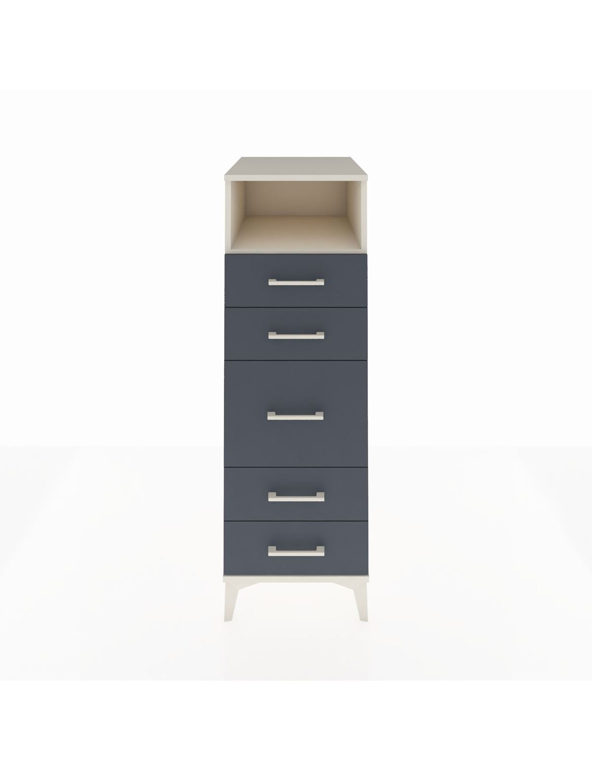 Kronos Dolap Tek Raflı 5 Çekmeceli 44x59x134 Aytaşı-Antrasit