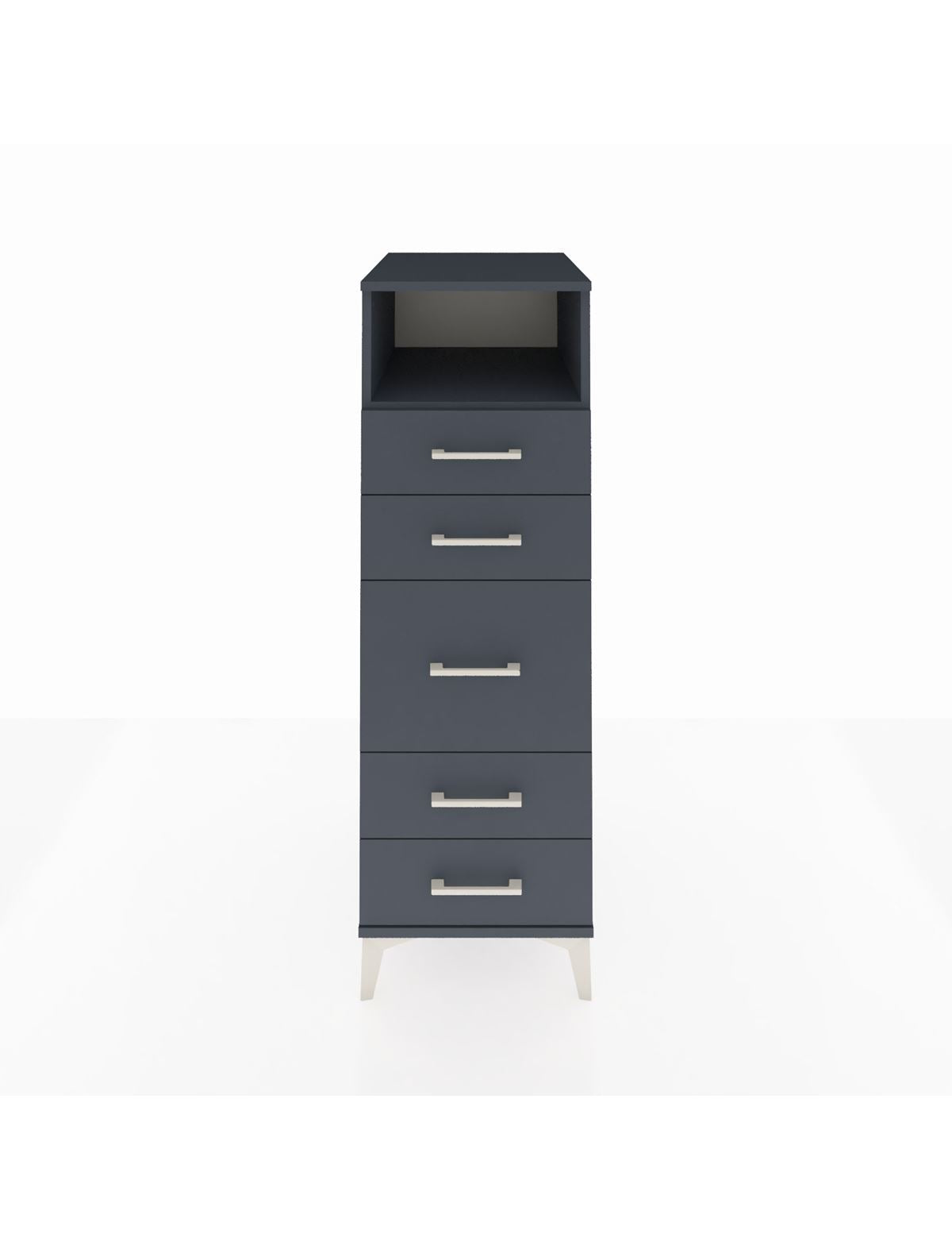 Kronos Dolap Tek Raflı 5 Çekmeceli 44x59x134 Antrasit-Antrasit