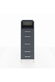 Kronos Dolap Tek Raflı 5 Çekmeceli 44x59x134 Antrasit-Antrasit