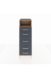 Kronos Dolap Tek Raflı 5 Çekmeceli 44x59x134 Çam-Antrasit