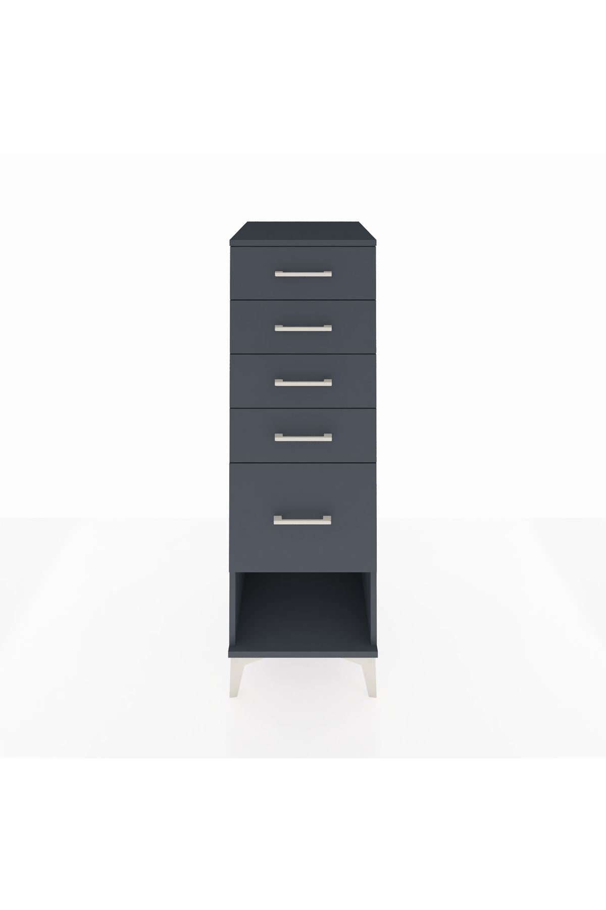 Kronos Dolap 5 Çekmeceli 44x59x134 Antrasit-Antrasit