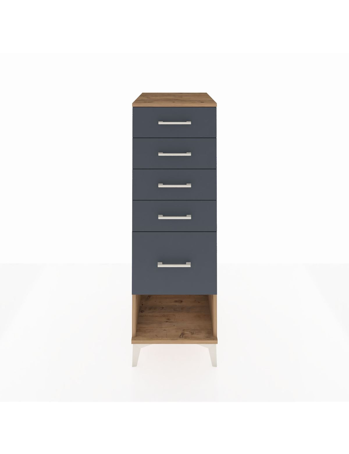 Kronos Dolap 5 Çekmeceli 44x59x134 Çam-Antrasit