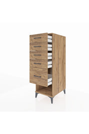 Kronos Dolap 5 Çekmeceli 44x59x134 Çam-Çam