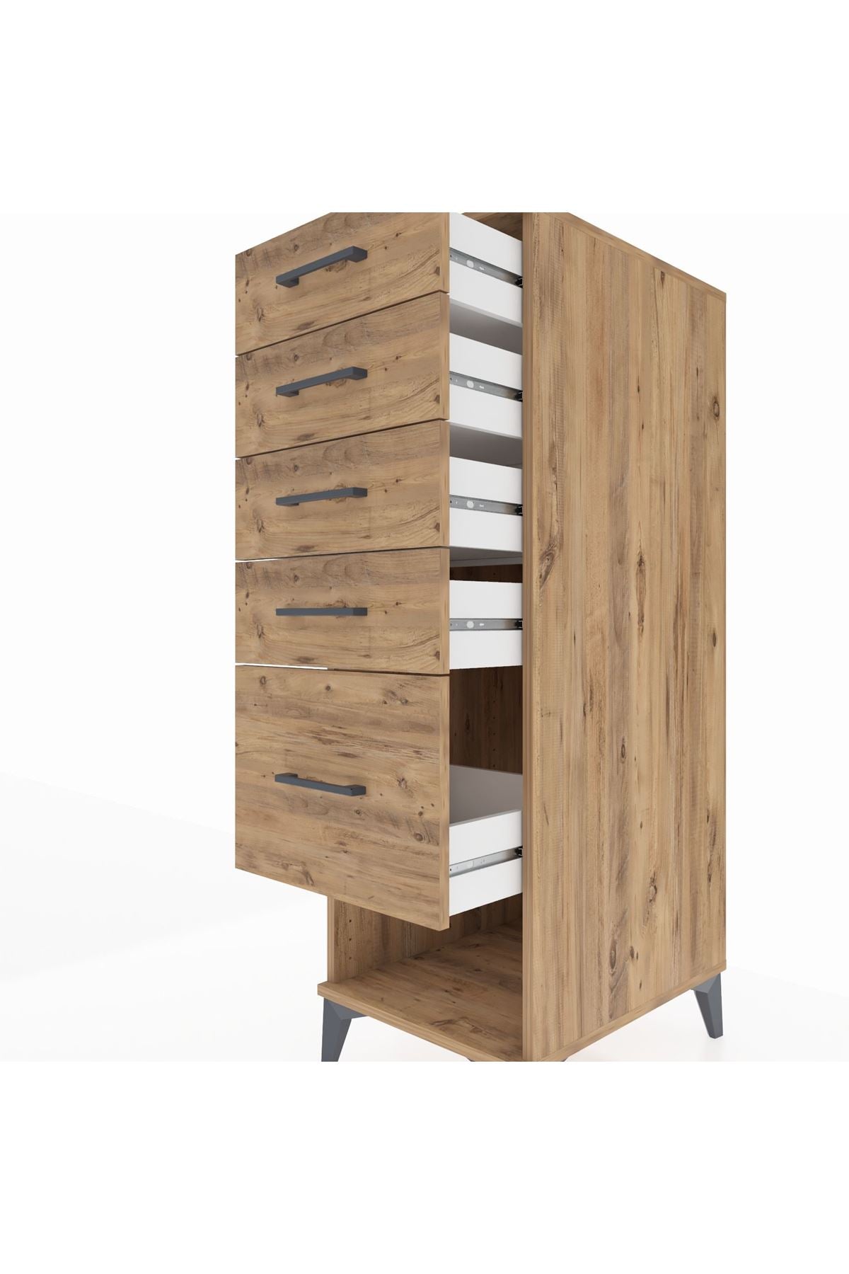 Kronos Dolap 5 Çekmeceli 44x59x134 Çam-Çam