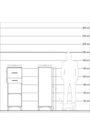 Kronos Dolap Tek Raflı 2 Çekmeceli 44x59x134 Aytaşı-Çam