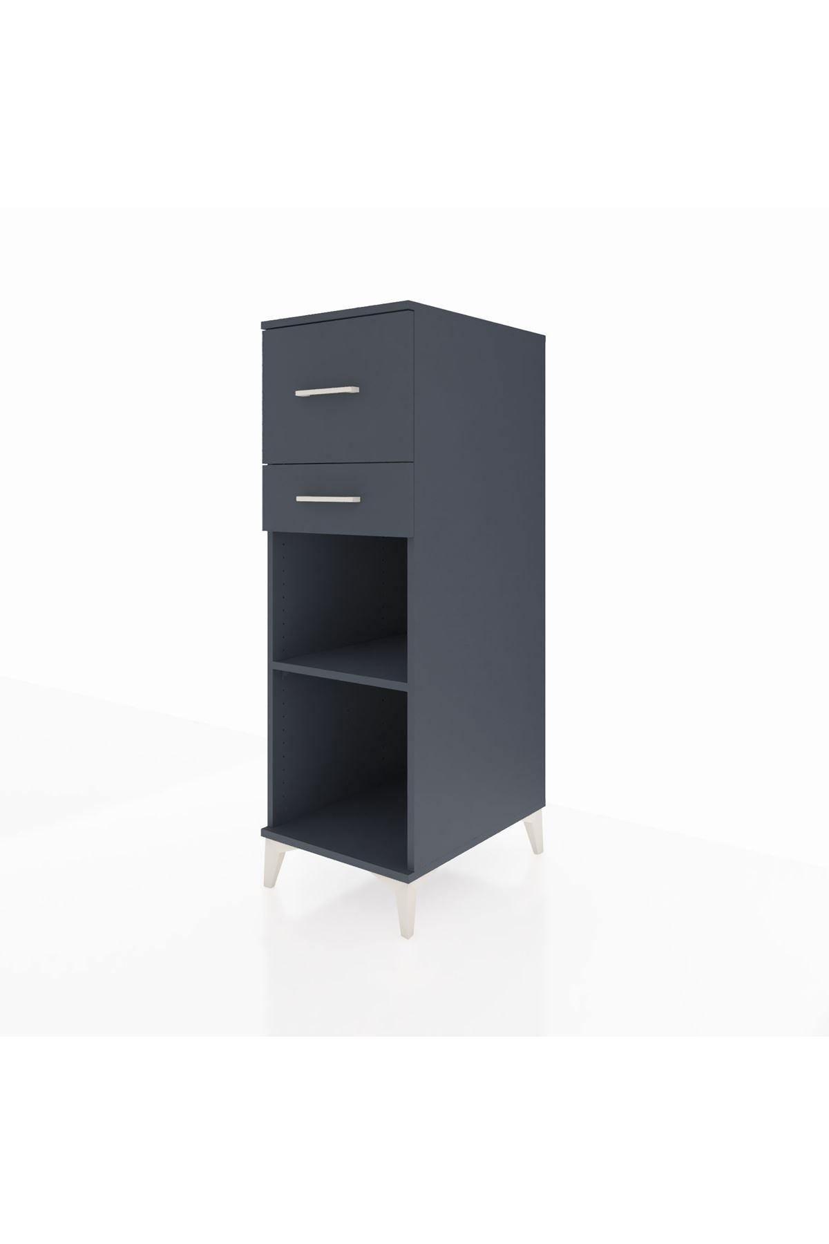 Kronos Dolap Tek Raflı 2 Çekmeceli 44x59x134 Antrasit-Antrasit