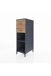 Kronos Dolap Tek Raflı 2 Çekmeceli 44x59x134 Antrasit-Çam