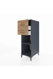 Kronos Dolap Tek Raflı 2 Çekmeceli 44x59x134 Antrasit-Çam