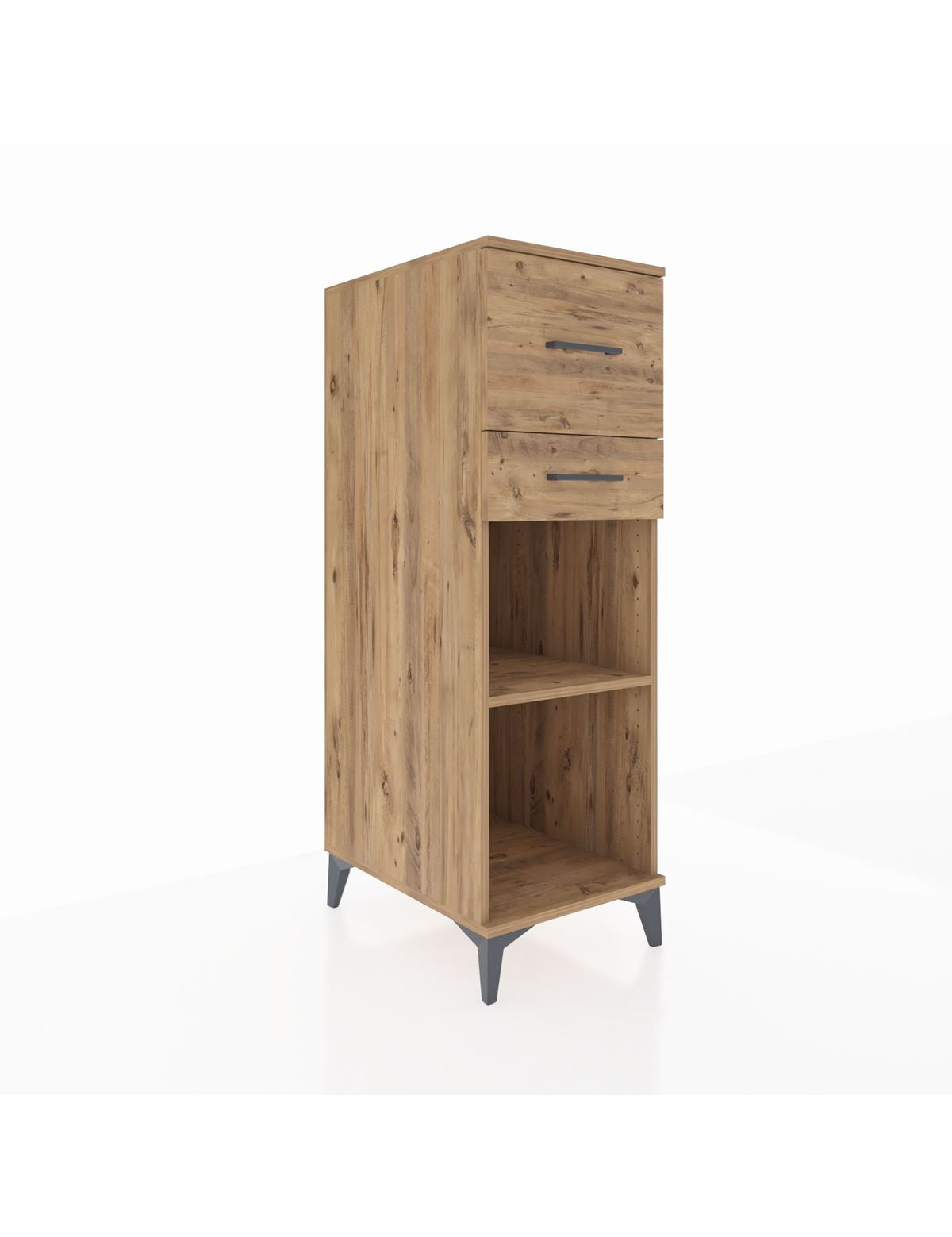 Kronos Dolap Tek Raflı 2 Çekmeceli 44x59x134 Çam-Çam